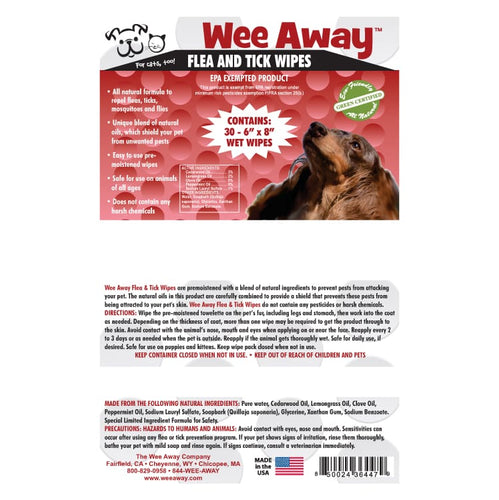Wee Away Flea and Tick Wipes