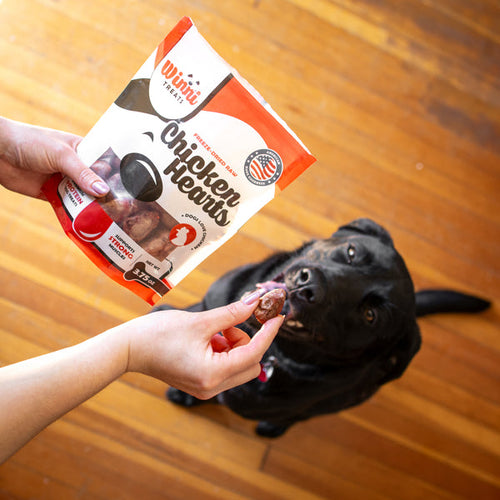 Winni Treats Freeze Dried Chicken Hearts Dog Treats - 100% Natural High Protein Snack Made in USA