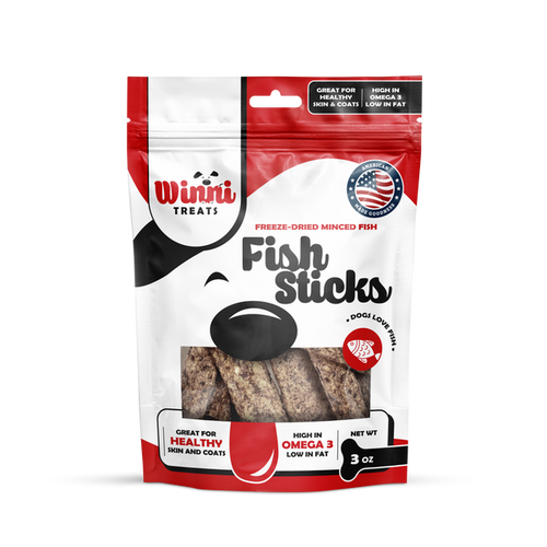 Winni Treats Natural Fish Treat for Dogs - Freeze Dried Lake Herring, High Protein & Omega-3 Rich