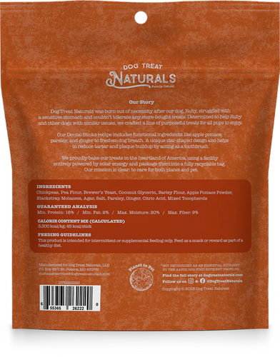 Dog Treat Naturals Chickpea & Ginger Dental Sticks Dog Treat