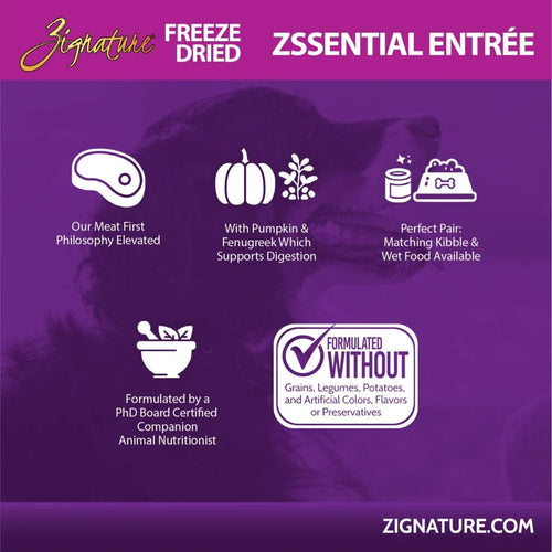 Zignature Original Freeze Dried Zssential Entrée for Dogs